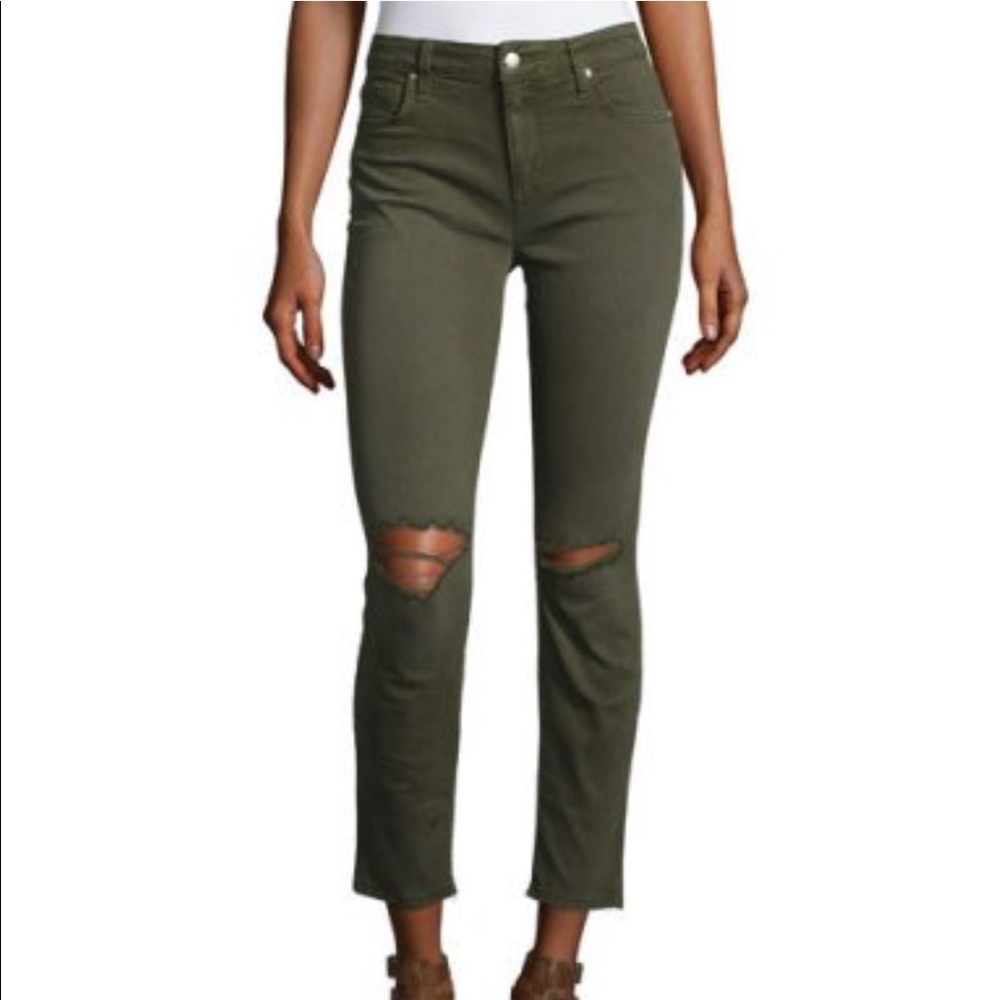 NWT Joe’s jeans distressed ankle skinny army green